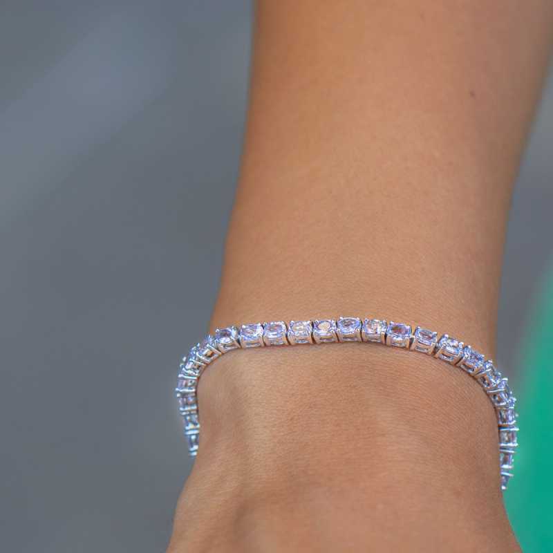 Сребърна Гривна - Естествен Танзанит 10,00 ct.