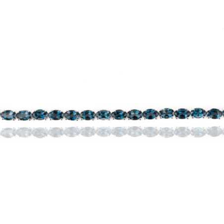 Сребърна гривна с Пленителен Естествен Лондон топаз 14,82 ct.
