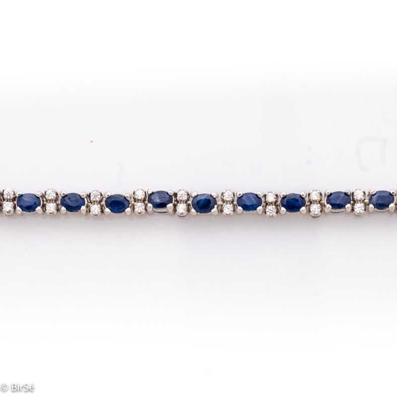 Сребърна гривна - Естествен сапфир 8,75 ct.