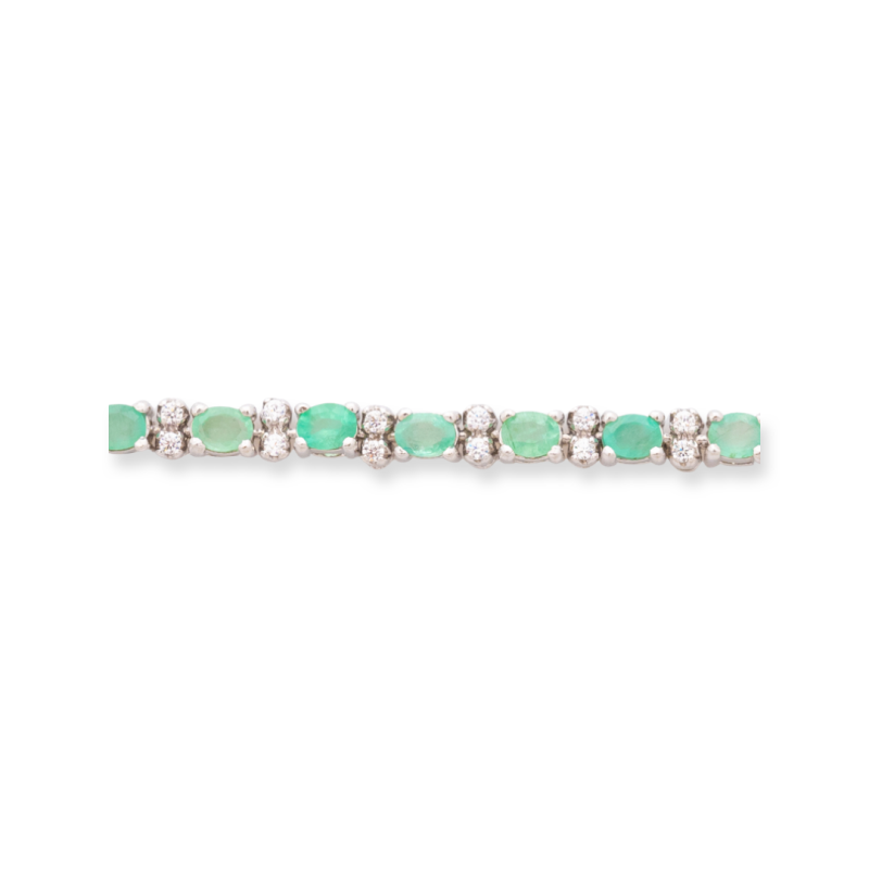 Сребърна гривна - Естествен Изумруд 6,25 ct.