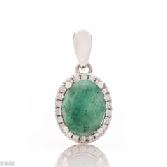 Сребърно колие - Естествен изумруд 1,90 ct.