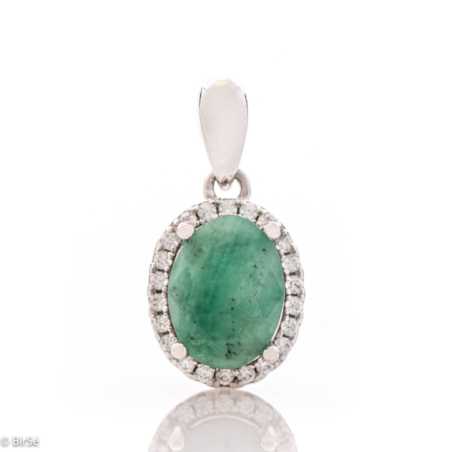 Сребърно колие - Естествен изумруд 1,90 ct.