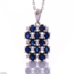 Сребърно колие - Естествен сапфир 4.20 ct. – уникално сребърно бижу от birse.bg
