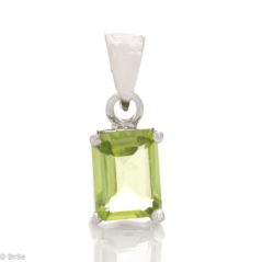 Сребърна висулка Багет - Естествен Перидот 1,25 ct.