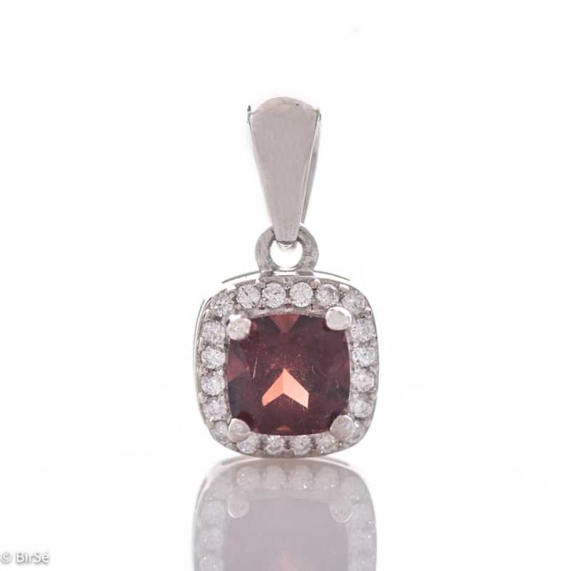 Сребърна висулка - Естествен Гранат 0,60 ct.