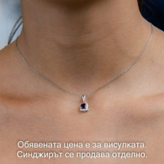 Сребърна висулка - Естествен Гранат 0