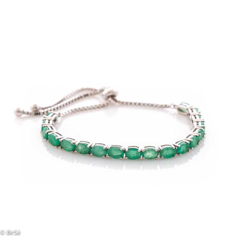 Сребърна гривна - Естествен Изумруд 9,36 ct.