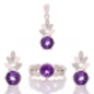 Сребърен комплект Ананас - Естествен Аметист 2,80 ct.