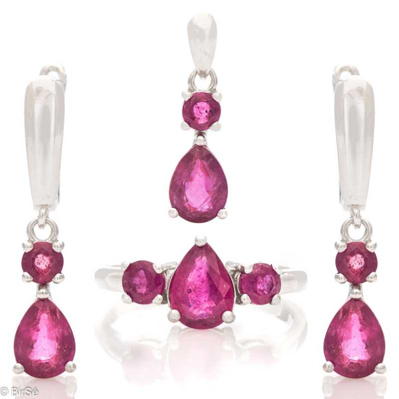 Сребърен комплект - Естествен Рубин 5,70 ct.