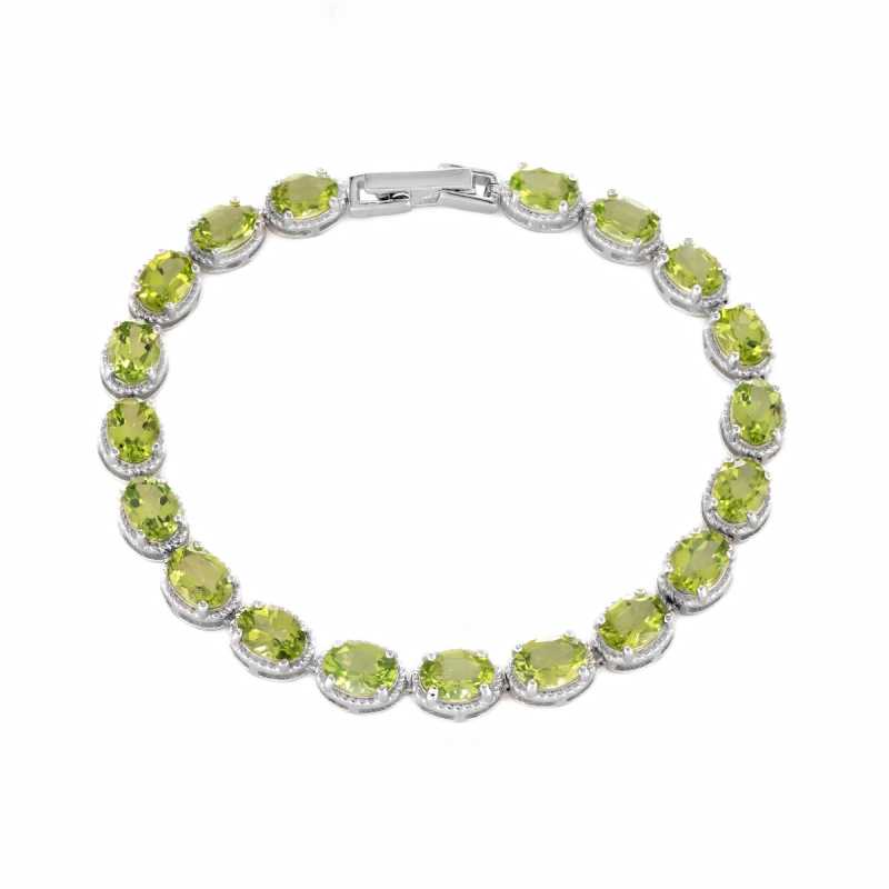 Сребърна гривна - Естествен Перидот 18,05 ct.