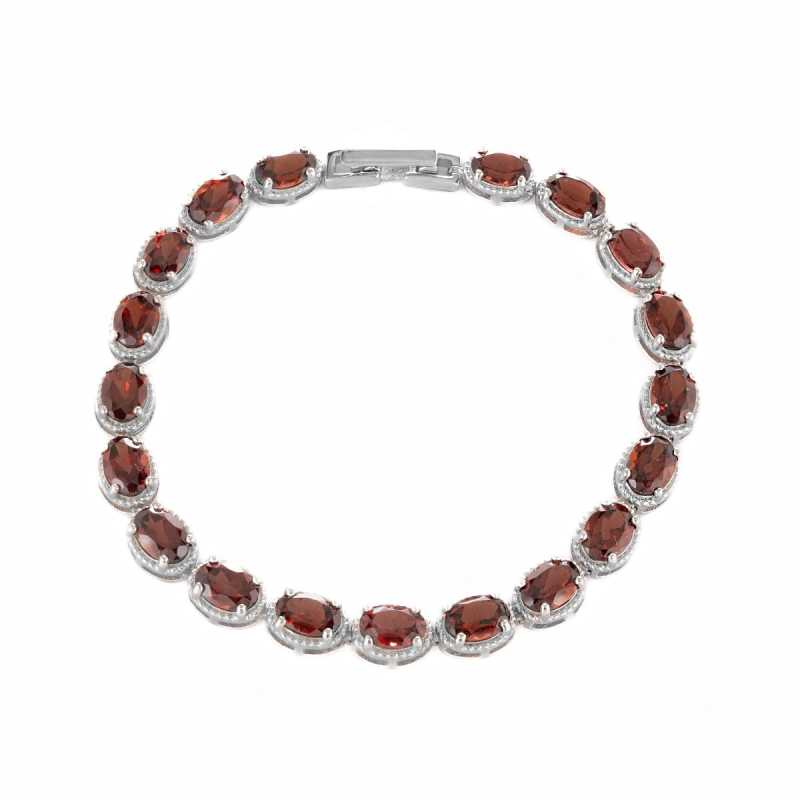 Сребърна гривна - Естествен Гранат 12,00ct.
