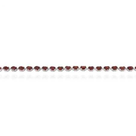 Сребърна гривна - Естествен Гранат 12,00ct.