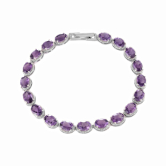 Сребърна гривна - Естествен Аметист 16.15 ct. – уникално сребърно бижу от birse.bg