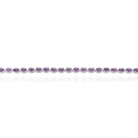 Сребърна гривна - Естествен Аметист 16.15 ct.