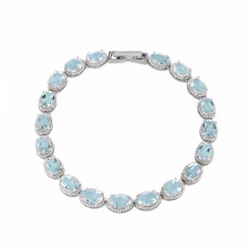 Сребърна гривна - Естествен Син Топаз 20.9ct.