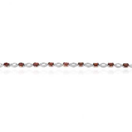 Сребърна гривна - Естествен Гранат 12.00 ct.