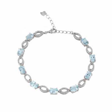 Сребърна гривна - Естествен Син Топаз 9.90 ct. – уникално сребърно бижу от birse.bg