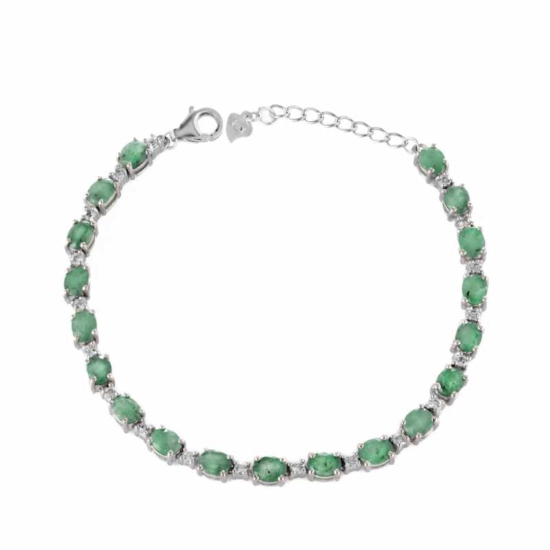 Сребърна гривна - Естествен Изумруд 9,88 ct