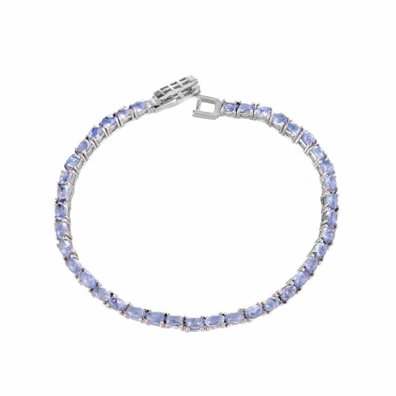 Сребърна Гривна - Естествен Танзанит 7.8 ct.