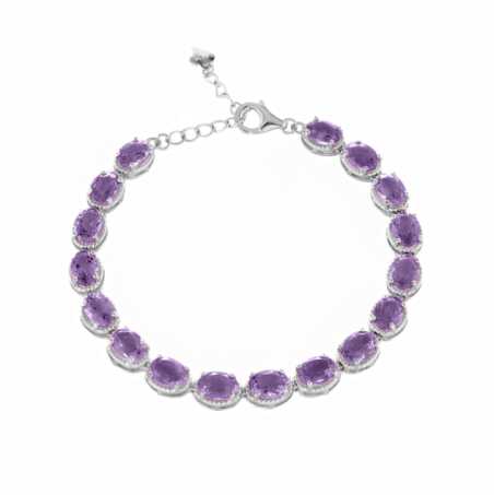 Сребърна гривна - Естествен Аметист 14.45 ct. – уникално сребърно бижу от birse.bg