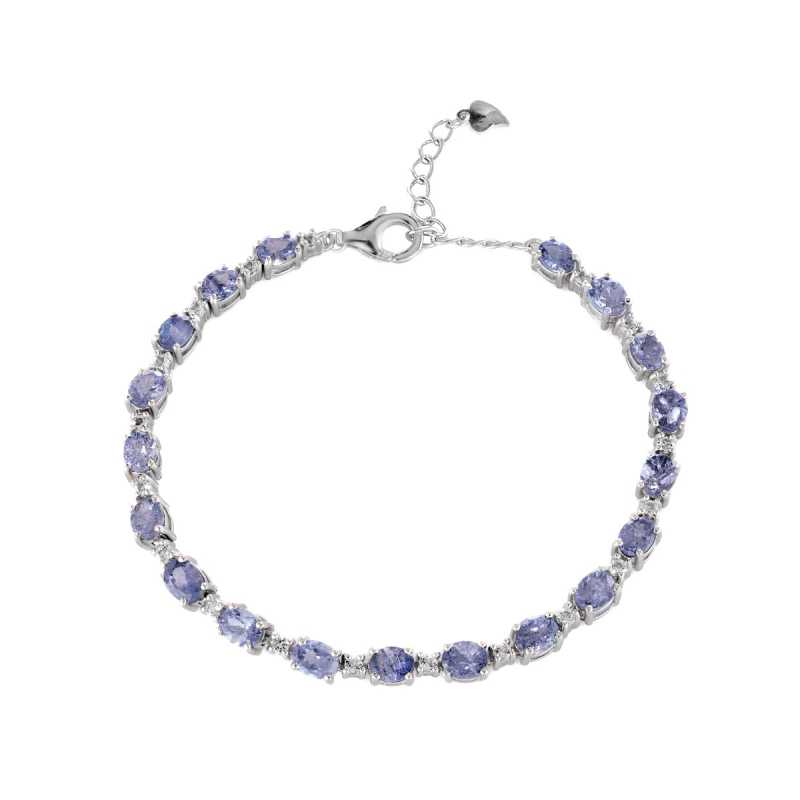 Сребърна гривна - Естествен Танзанит 9,12 ct