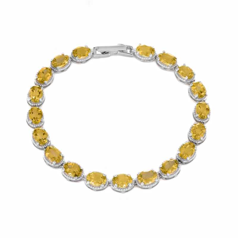 Сребърна гривна - Естествен Цитрин 16.15 ct.