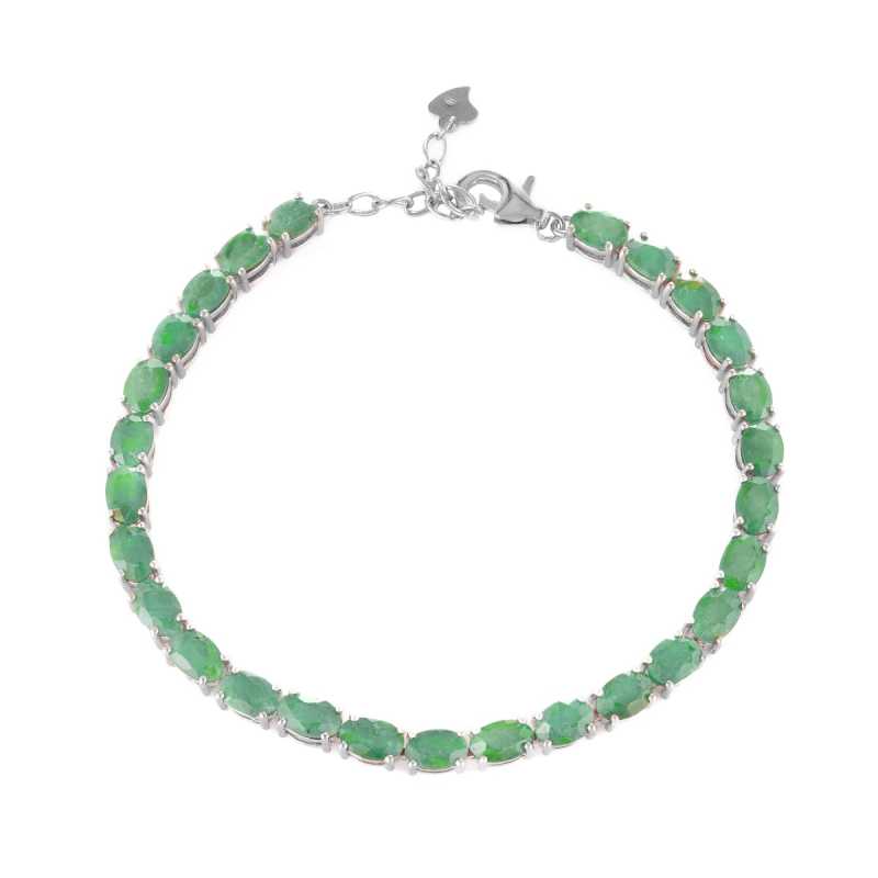 Сребърна гривна - Естествен Изумруд 14,04 ct