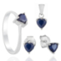 Нежен Сребърен Комплект - Сърца от Сапфир 2,60 ct.