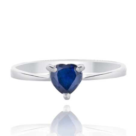 Нежен Сребърен Комплект - Сърца от Сапфир 2,60 ct.
