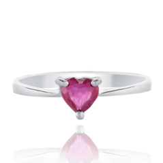 Нежен Сребърен Комплект - Сърца от Рубин 2,60 ct.