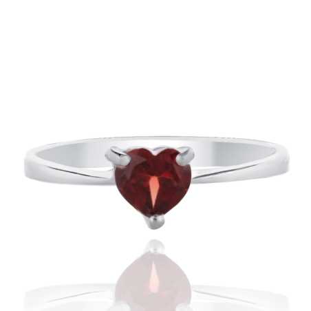 Нежен Сребърен Комплект - Сърца от Гранат 2,40 ct.
