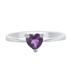 Нежен Сребърен Комплект - Сърца от Аметист 1,60 ct.