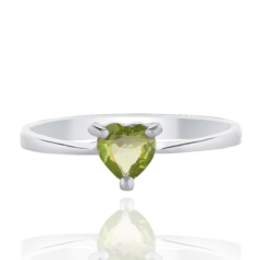 Нежен Сребърен Комплект - Сърца от Перидот 2,00 ct.