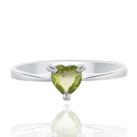 Нежен Сребърен Комплект - Сърца от Перидот 2,00 ct.
