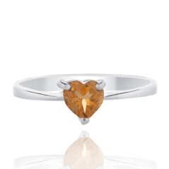 Нежен Сребърен Комплект - Сърца от Цитрини 1,60 ct.
