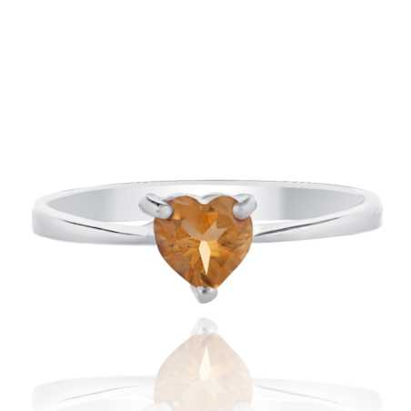 Нежен Сребърен Комплект - Сърца от Цитрини 1,60 ct.