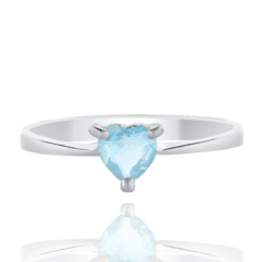 Нежен Сребърен Комплект - Сърца от Син Топаз 2,24 ct.