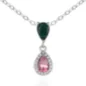 Сребърно Колие с Капковиден Турмалин и Циркони 1,05 ct.