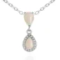 Сребърно Колие с Капковиден Опал и Циркони 0,57 ct.