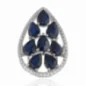 Дамски Сребърен Пръстен Капка с Естествени Сапфири 8,00 ct.